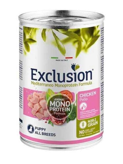 Exclusion Mediterraneo  Monoproteico PUPPY All Breeds POLLO 400gr