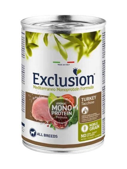 Exclusion Mediterraneo  Monoproteico All Breeds TACCHINO 400gr