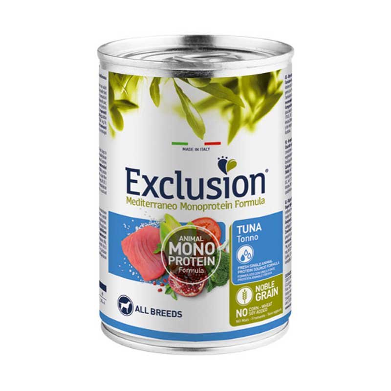 Exclusion Mediterraneo Monoproteico All Breeds TONNO 400gr