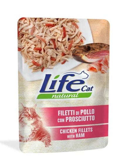 Life Cat Natural Filetti di Pollo con Prosciutto 70gr