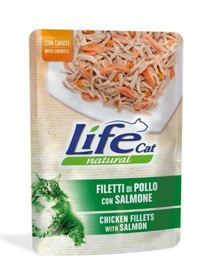 Life Cat Natural Filetti di Pollo con Salmone 70gr