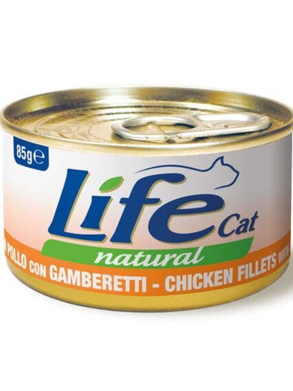 Life Cat Filetti di Pollo con Gamberetti 85gr