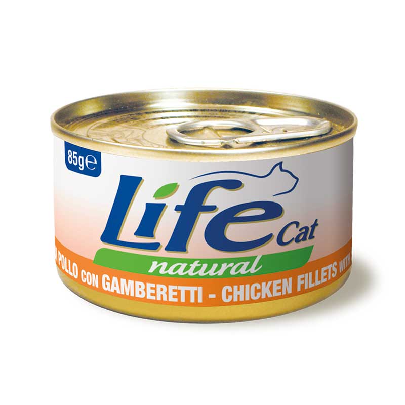 Life Cat Filetti di Pollo con Gamberetti 85gr