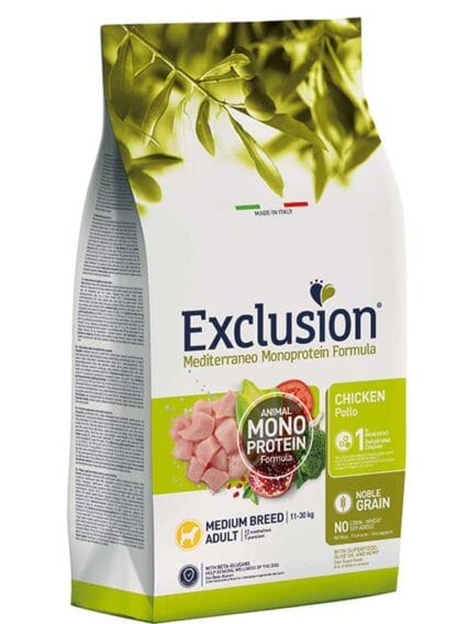 Exclusion Mediterraneo Noble Grain Adult Medium Croccantini  Pollo 12kg