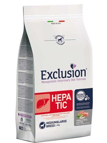 Exclusion Hepatic Maiale Riso e Piselli Adult Medium e Large 12kg