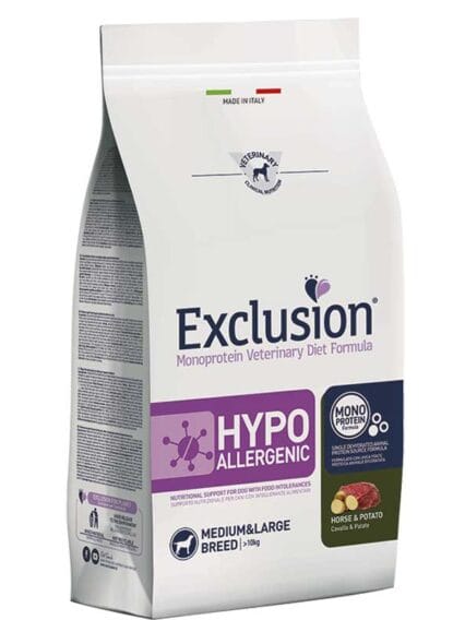 Exclusion Hypo Adult Med e Large Breed Cavallo e Patate 2 kg