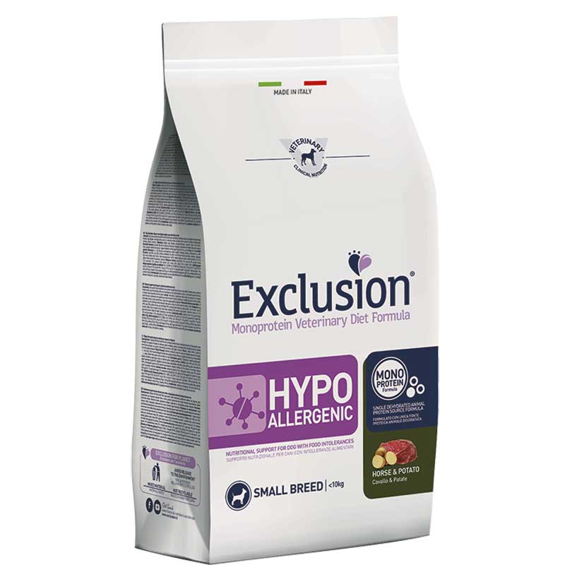 Exclusion Hypoallergenic Adult Small Breed Cavallo e Patate 2 kg