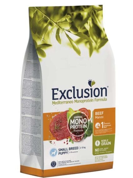 Exclusion Mediterraneo Noble Grain Puppy Small Manzo 2kg