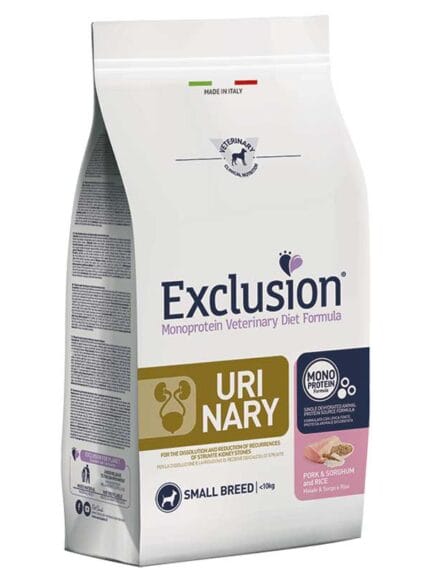 Exclusion Urinary Maiale Sorgo e Riso Adult Small Breed 2kg