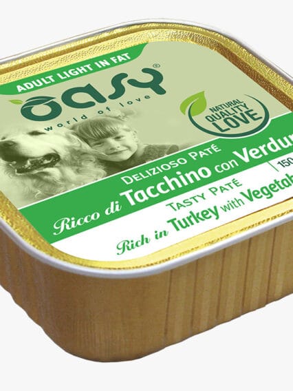 Oasy Delizioso Patè Adult Light ricco di Tacchino con Verdure 150gr