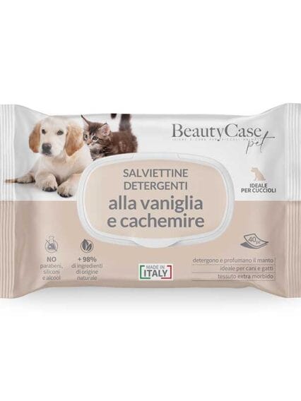 Salviette Detergenti VANIGLIA E CACHEMIRE Beauty Case Pet 40pz