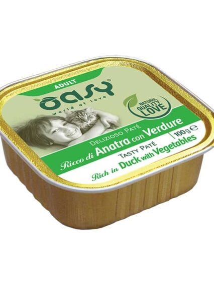 Oasy Delizioso Pat&egrave; Ricco di Anatra con Verdure 100gr
