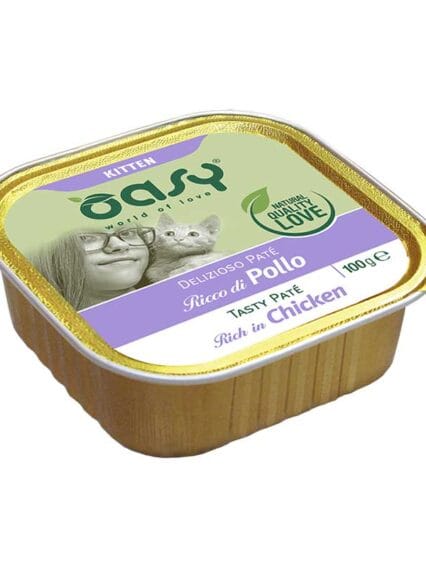 Oasy Delizioso Pat&egrave; Kitten Ricco di Pollo 100gr