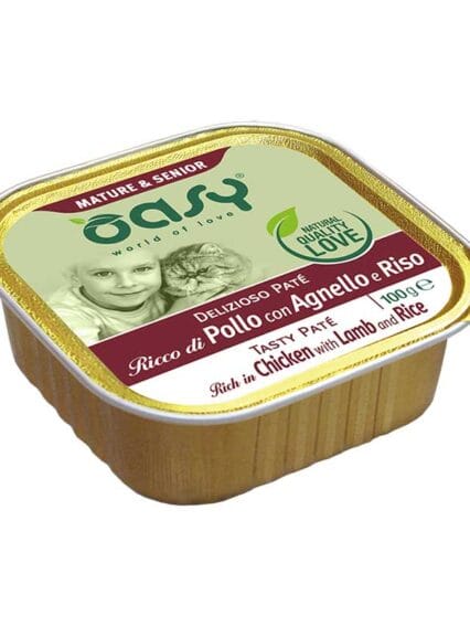 Oasy Delizioso Patè Mature e Senior ricco di Pollo e Riso 100gr