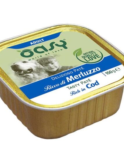 Oasy Delizioso Pat&egrave; Adult ricco di Merluzzo 150gr