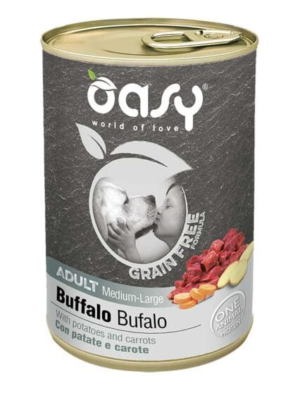 Oasy Grain Free Adult Medium/Large Bufalo da 400gr Barattolo Umido Cane