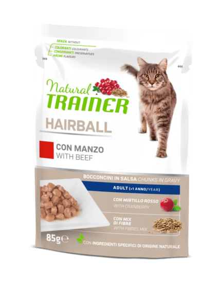 Natural Trainer Hairball Adult Umido - Manzo