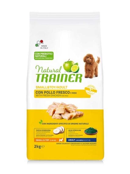 Natural Trainer Adult Small e Toy Pollo Fresco e Riso 2kg