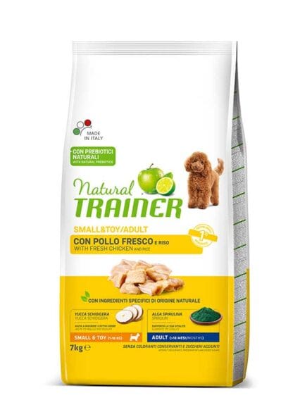 Natural Trainer Adult Small e Toy Pollo Fresco e Riso 7kg