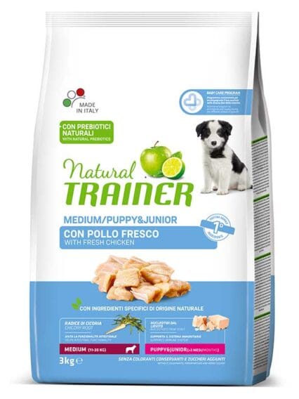 Natural Trainer Medium Puppy e Junior con Pollo Fresco 3kg
