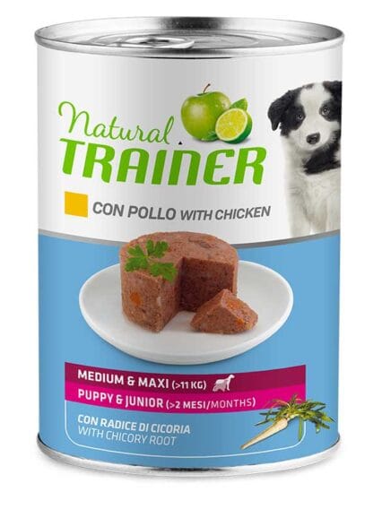 Natural Trainer Puppy Med e Maxy Scatolette Umido Cane 400gr