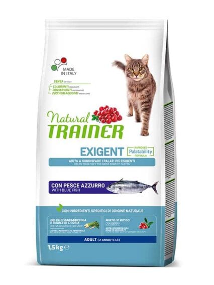Natural Trainer cat Adult Exigent Pesce Azzurro 1.5kg