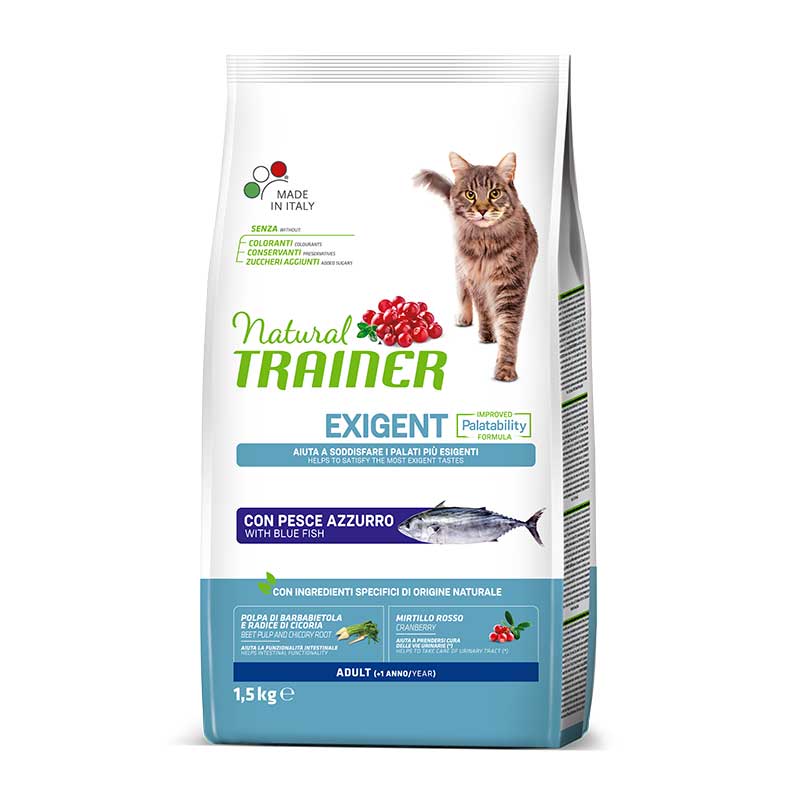 Natural Trainer cat Adult Exigent Pesce Azzurro 1.5kg
