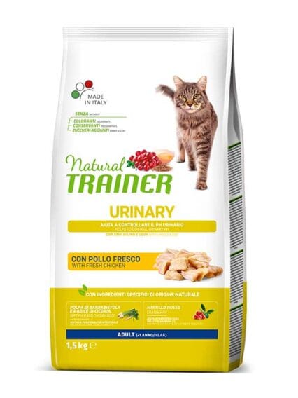 Natural Trainer cat Adult Urinary Pollo Fresco Semi di Lino e Uovo 1.5kg