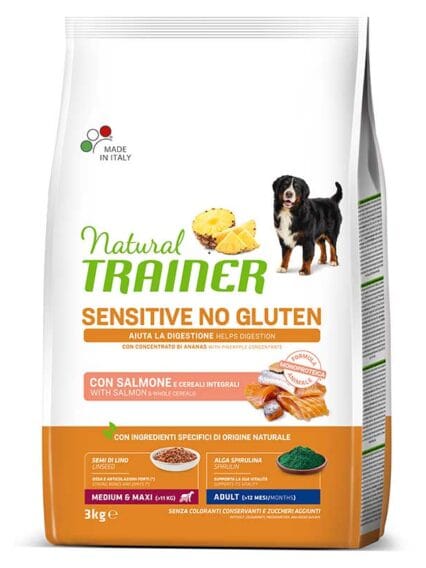 Natural Trainer Adult Med e Maxy con Salmone e Cereali Integrali da 3kg