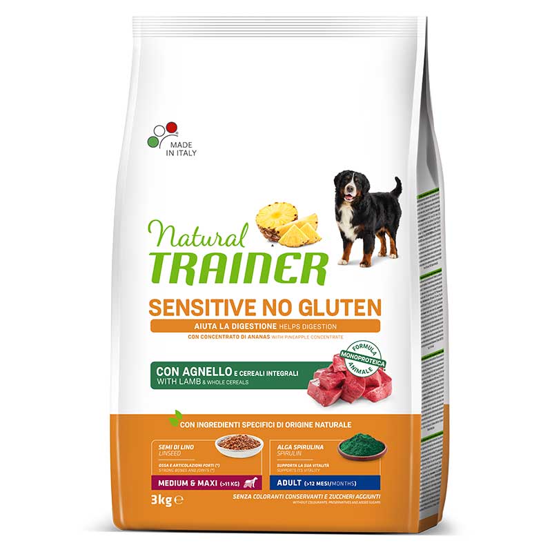 Natural Trainer Adult Med e Maxy con Agnello e Cereali Integrali da 3kg