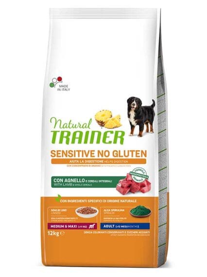 Natural Trainer Adult Med e Maxy con Agnello e Cereali Integrali da 12kg