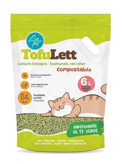 LeoPet TOFULETT! lettiera al tofu agglomerante da 6 LT