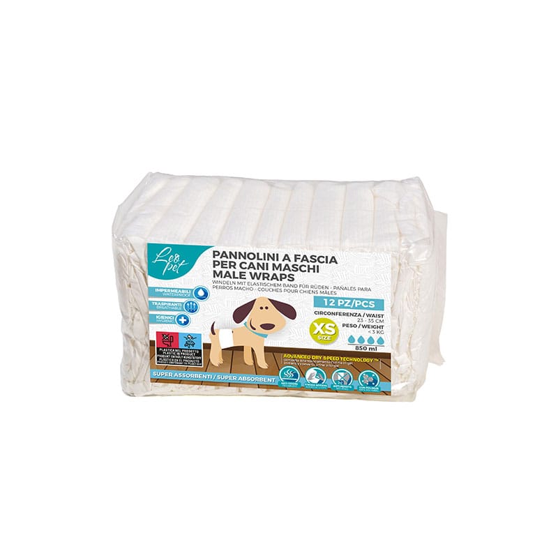 PANNI A FASCIA PER CANI MASCHI 12pz