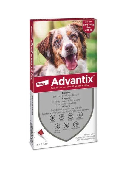 Advantix Spot on 6 fialette Antiparassitario per cani oltre 10 kg fino a 25 kg