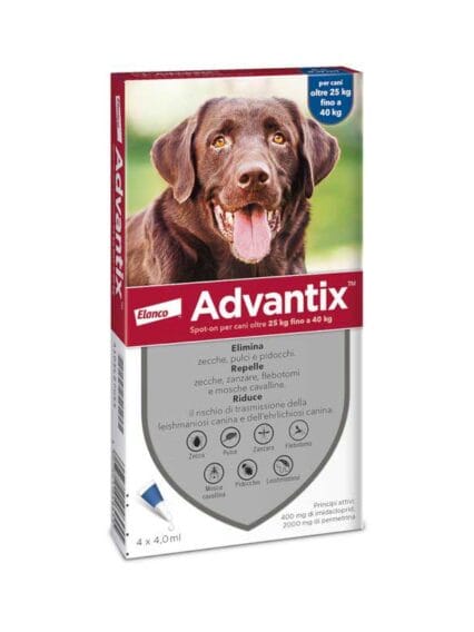 Advantix Spot on 6 fialette Antiparassitario per cani oltre 25 kg fino a 40 kg