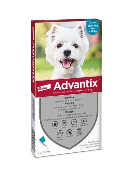 Advantix Spot on 6 fialette Antiparassitario per cani oltre 4 kg fino a 10 kg