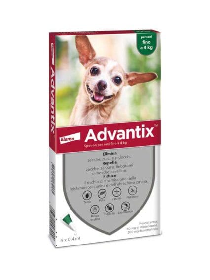 Advantix Spot on 6 fialette Antiparassitario per cani fino 4 kg di peso