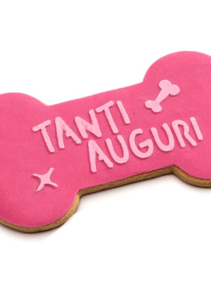 Torta Buon Compleanno per Cani osso con candelina