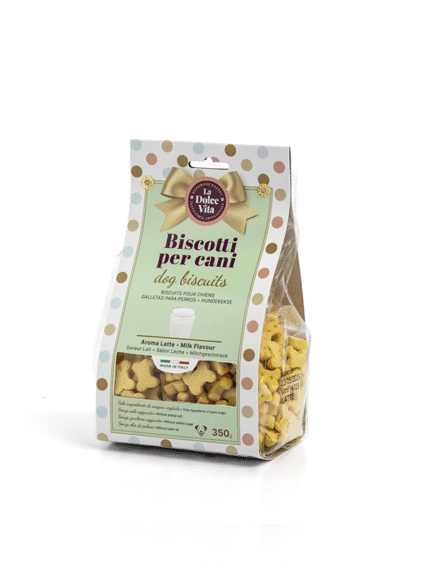 Biscotti Artigianali La Dolce Vita per cani ossicini al gusto di Latte 350gr