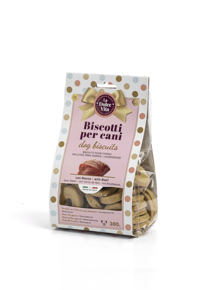 Biscotti Artigianali La Dolce Vita per cani al gusto di Manzo 300gr
