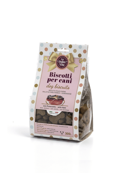 Biscotti Artigianali La Dolce Vita per cani al gusto di Prosciutto Crudo 300gr