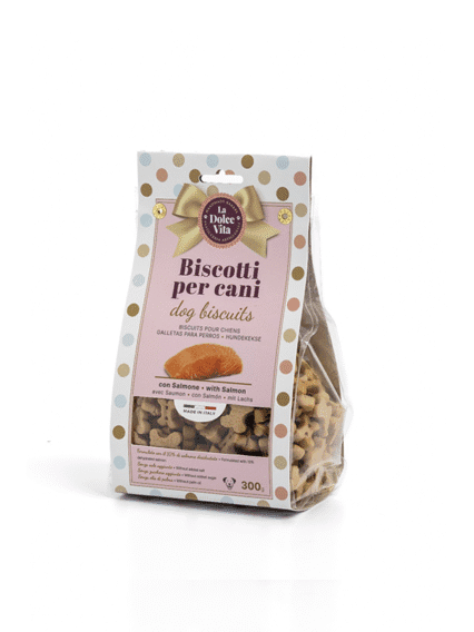 Biscotti Artigianali La Dolce Vita per cani al gusto di Salmone 300gr