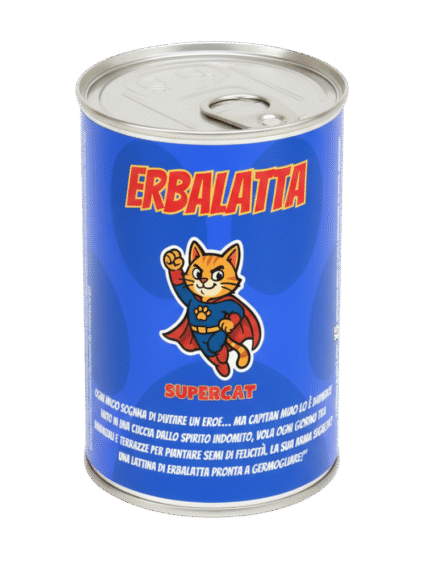Supercat Erbalatta – Kit erba gatta da coltivare in barattolo per gatti attivi x5 semine