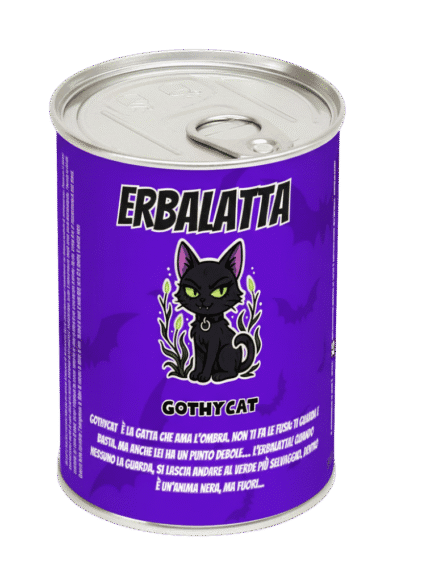 Gothycat Erbalatta – Erba gatta in barattolo per gatti eleganti e misteriosi x5 semine