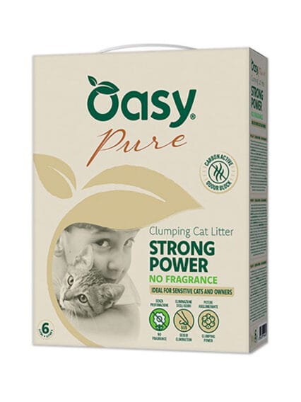 Lettiera Oasy Pure STRONG POWER NO FRAGRANCE Agglomerante 10lt
