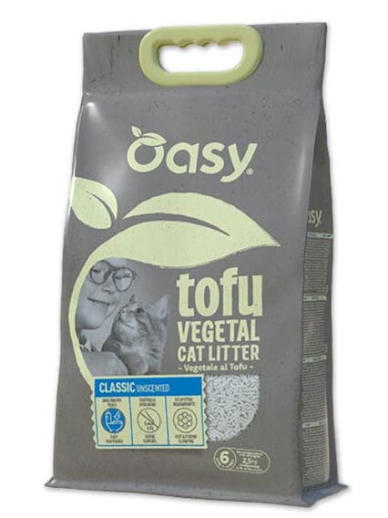 Lettiera Agglomerante Vegetale per gatti Tofu Classic Unscented 10 LT
