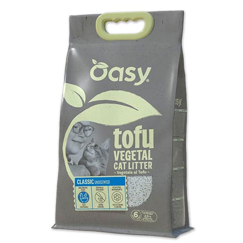 Lettiera Agglomerante Vegetale per gatti Tofu Classic Unscented 10 LT