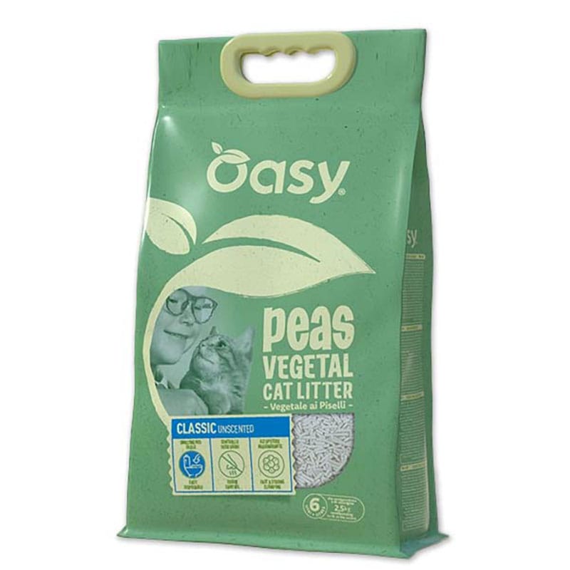 Lettiera Agglomerante Vegetale per gatti ai Piselli Classic Unscented 10 LT