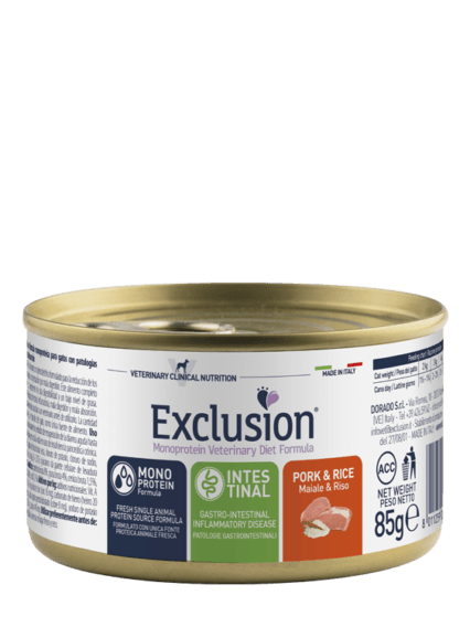 Exclusion Cat Diet Intestinal Maiale e Riso da 85gr