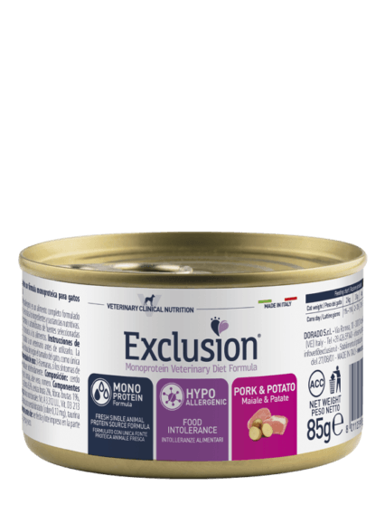 Exclusion Cat Diet Hypoallergenic Maiale e Patate da 85gr